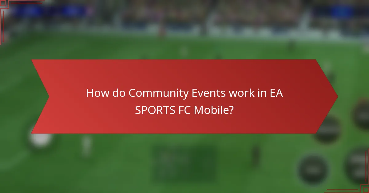 How do Community Events work in EA SPORTS FC Mobile?