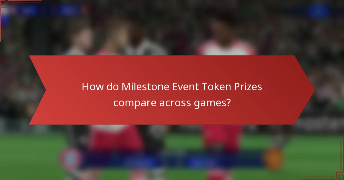 How do Milestone Event Token Prizes compare across games?